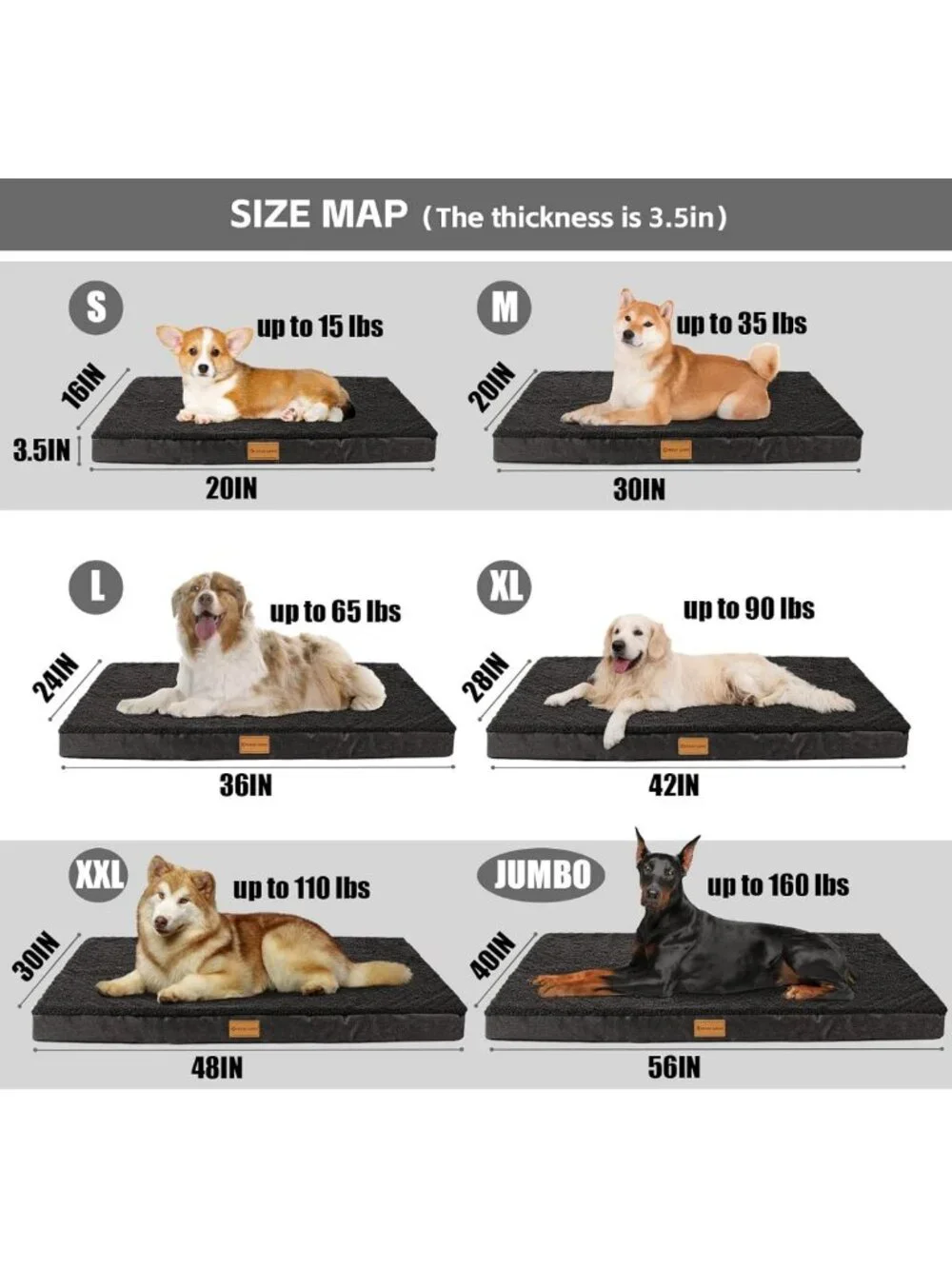 Large Orthopedic Dog Bed 36